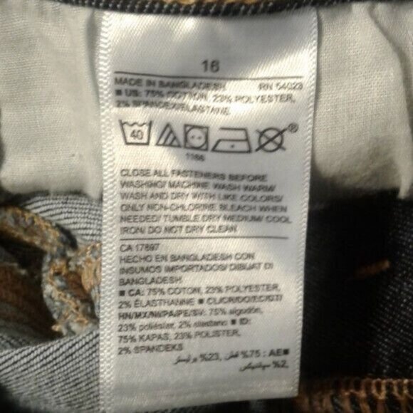 Old Navy Size 16 Jeans Boys Straight Leg Built-In Tough Raw Hem Distressed NEW - Picture 13 of 13